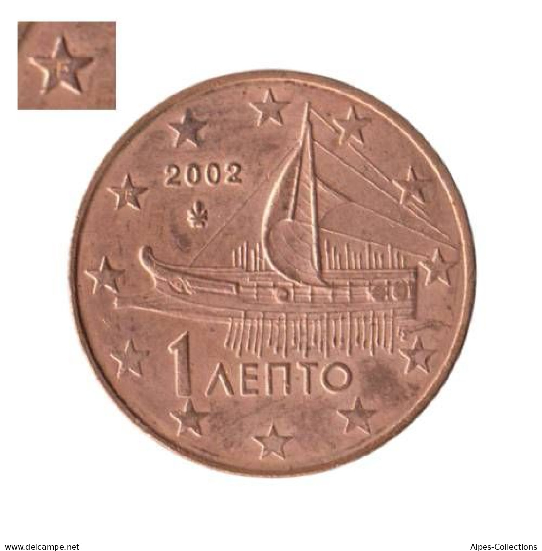 GR00102.2 - GRECE - 1 Cent - 2002 F - Atelier France - Griekenland