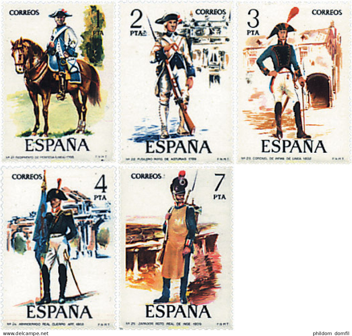 85690 MNH ESPAÑA 1975 UNIFORMES MILITARES - Unused Stamps