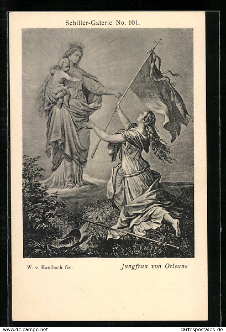 Künstler-AK Jeanne D`Arc / Johanna Von Orleans, Jungfrau Betet Zur Heiligen Maria  - Berühmt Frauen