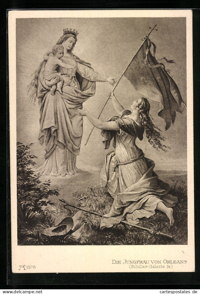 Künstler-AK Jeanne D`Arc / Johanna Von Orleans Auf Knien Vor Der Heiligen Maria  - Famous Ladies