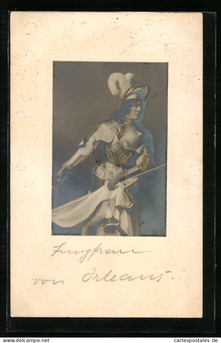 Foto-Collage-AK Jeanne D`Arc / Johanna Von Orleans In Rüstung  - Famous Ladies
