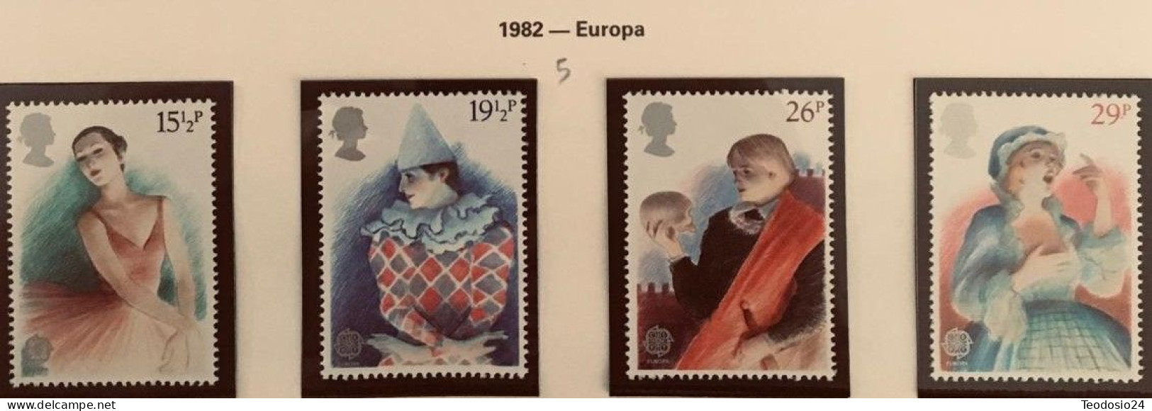 Gran Bretaña  1982 -  EUROPA CEPT - YVERT 1043/1046 ** - Neufs