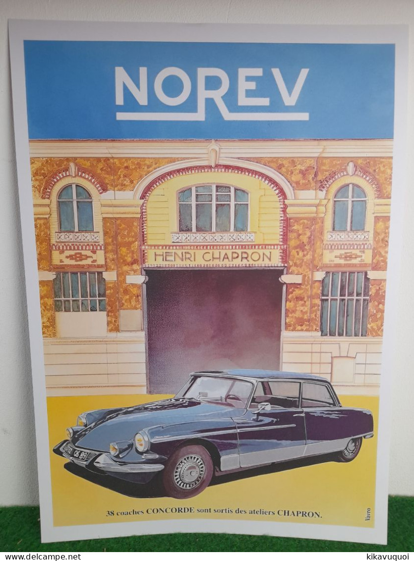 CITROEN DS CHAPRON GRISE - AFFICHE POSTER - Coches