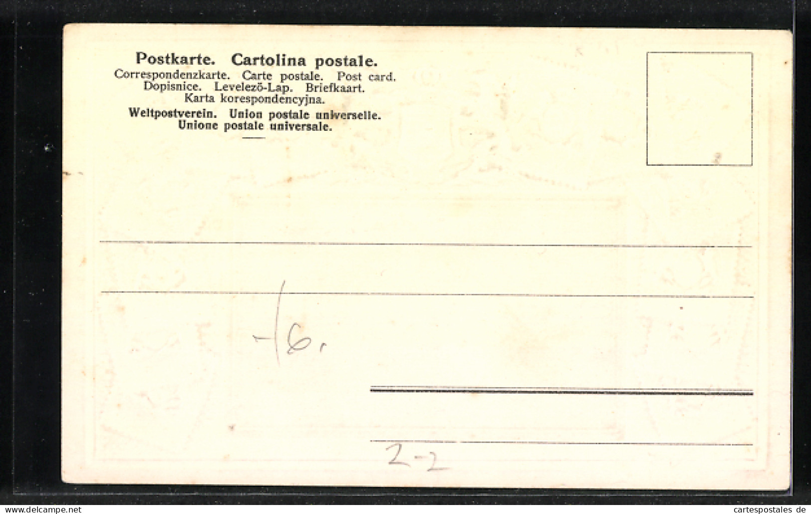 Präge-AK Bayern, Briefmarken, Von Löwen Flankietes Wappen  - Postzegels (afbeeldingen)