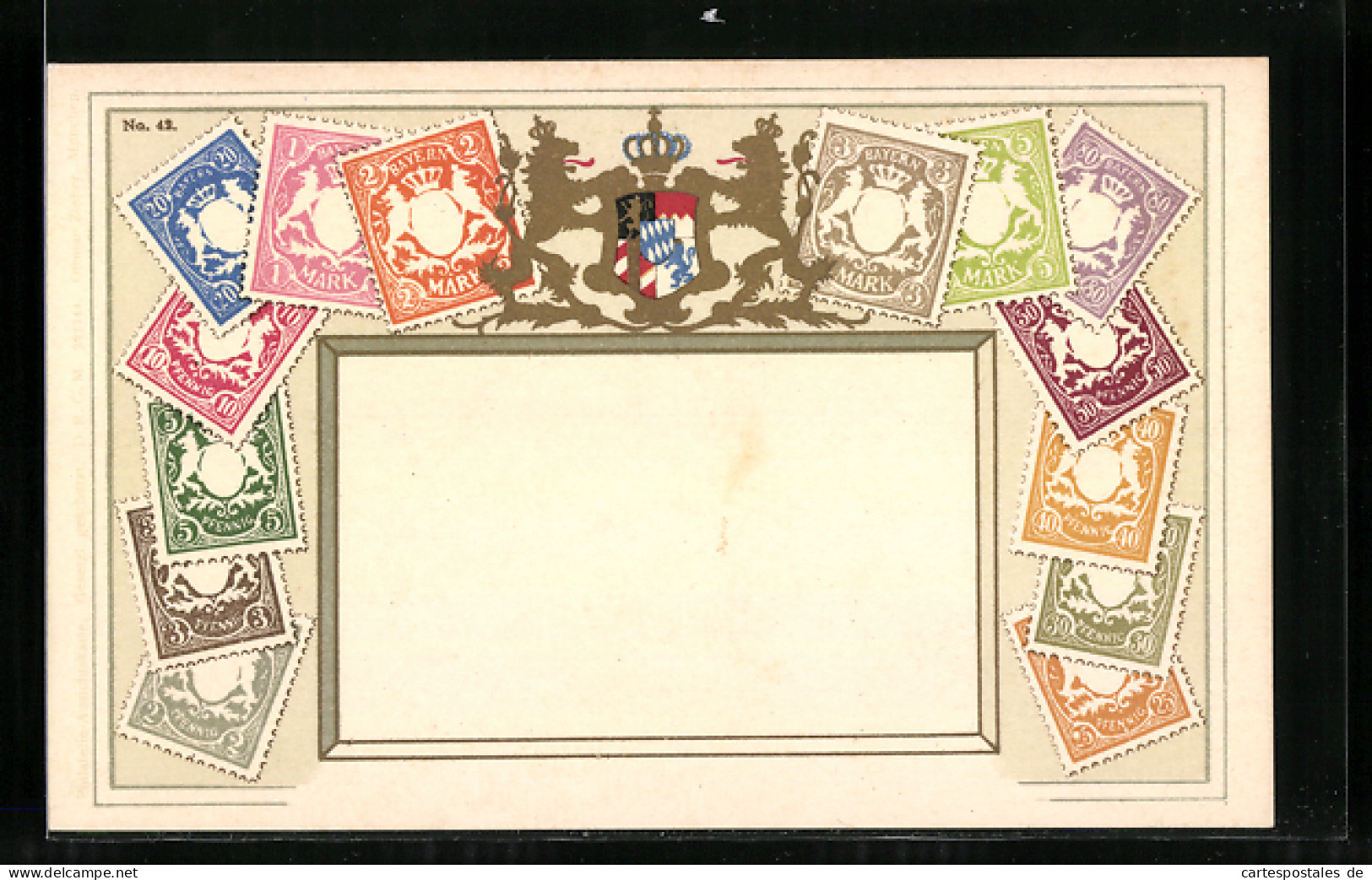 AK Briefmarken Bayerns, Wappen  - Stamps (pictures)