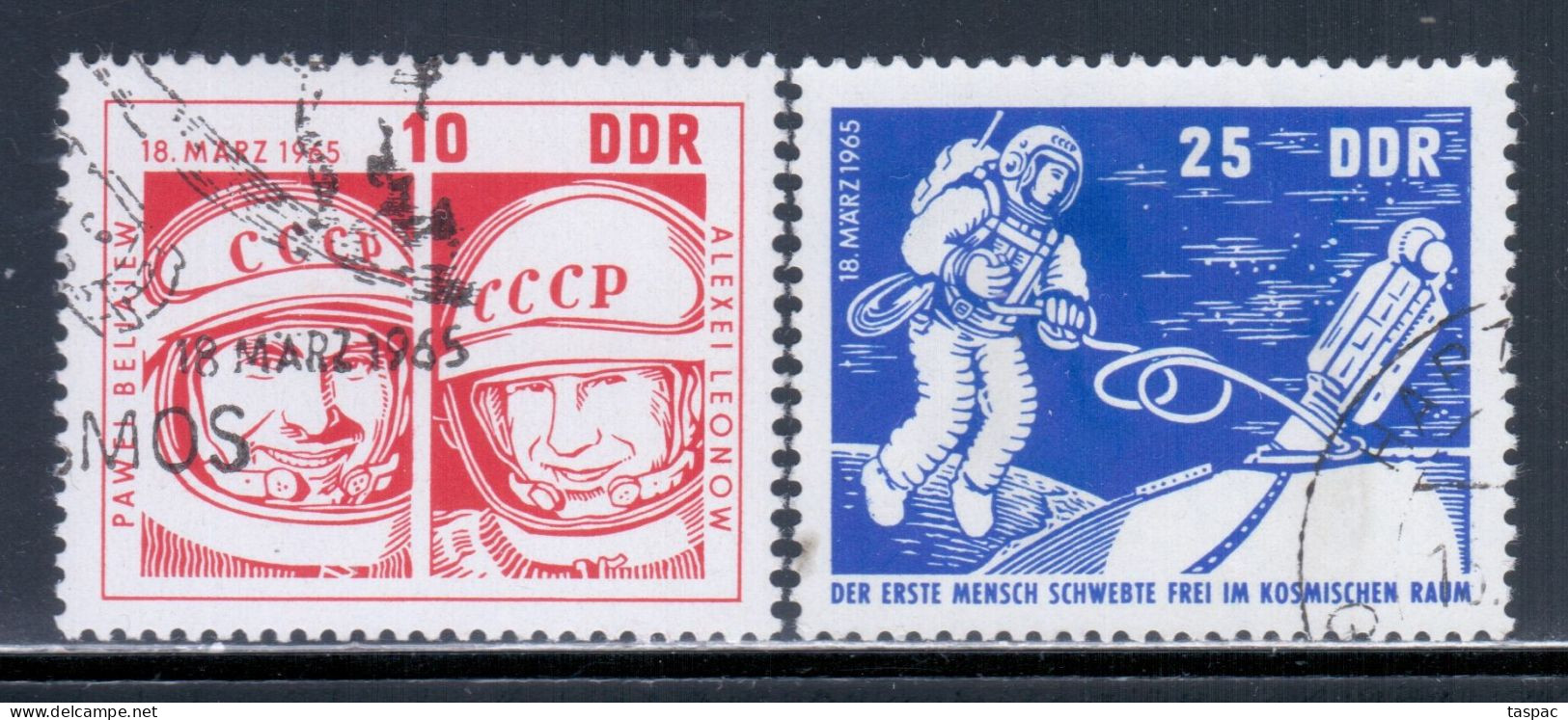 East Germany / DDR 1964 Mi# 1098-1099 Used - Space Flight Of Voskhod 2 - Europe