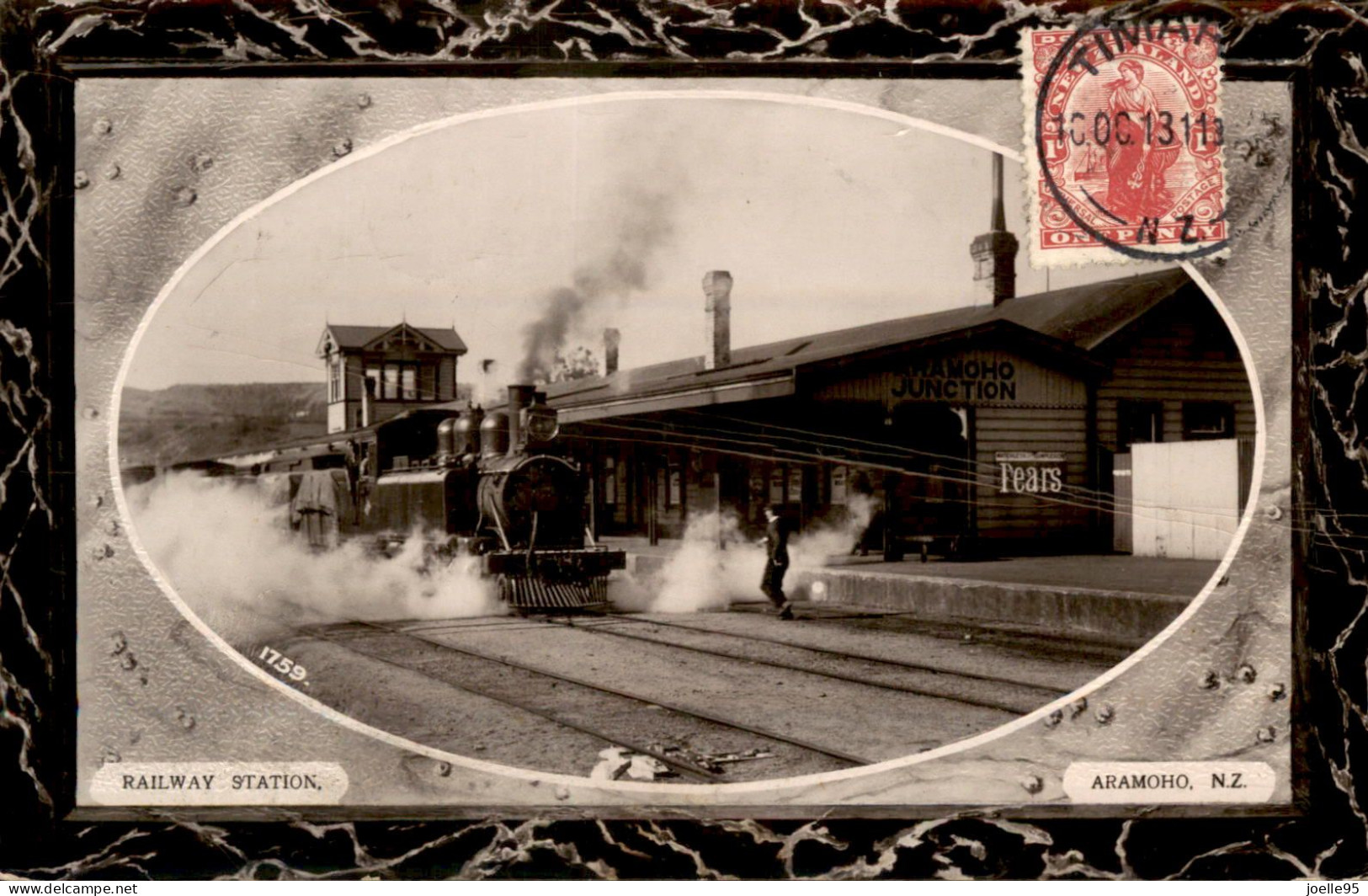 Nieuw Zeeland - New Zealand - Aramoho - Railway Station - Train - 1913 - New Zealand