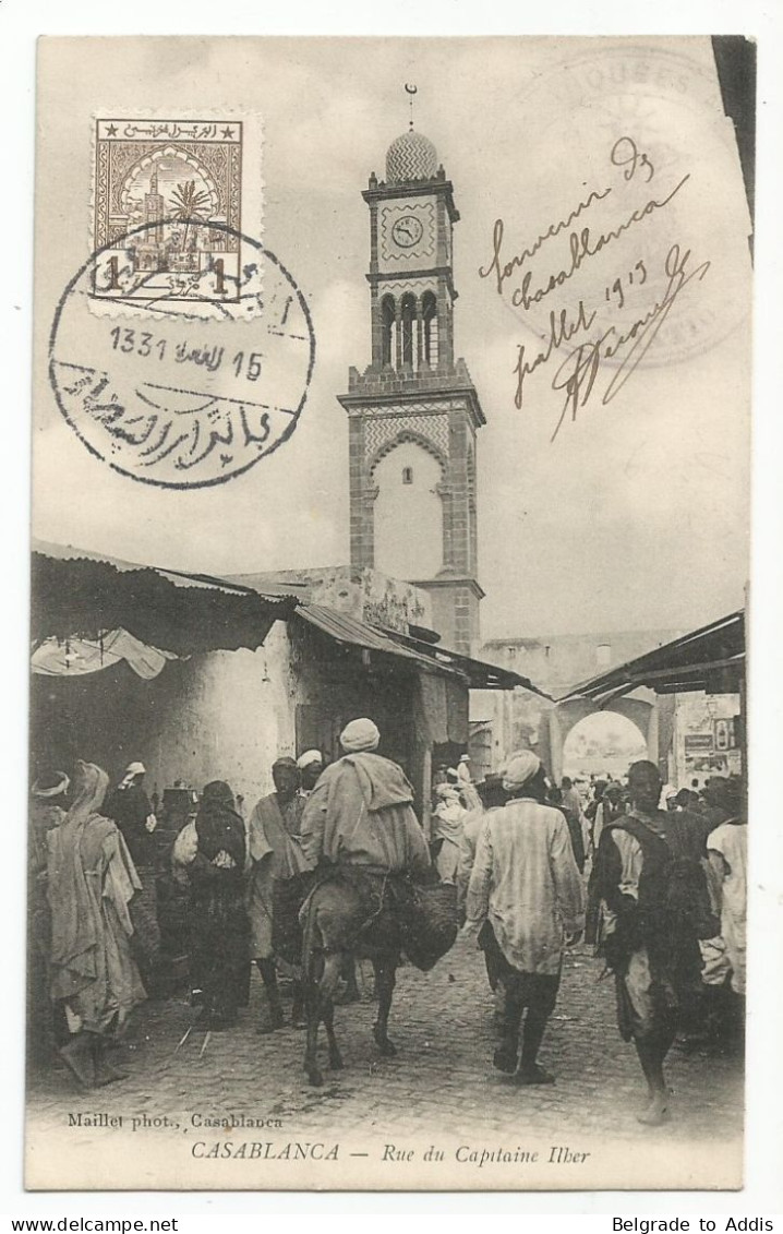 Maroc Postes Chérifiennes Carte Postale 1913 - Lokalausgaben