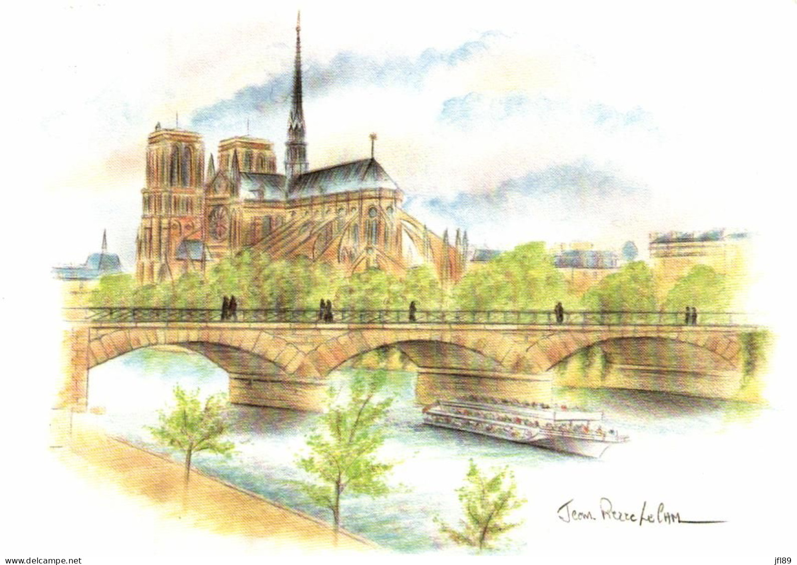 Thèmes > Illustrateurs & Photographes > Illustrateurs - Signés > Jean-Pierre Lelam - Paris - Notre Dame - 7441 - Other & Unclassified