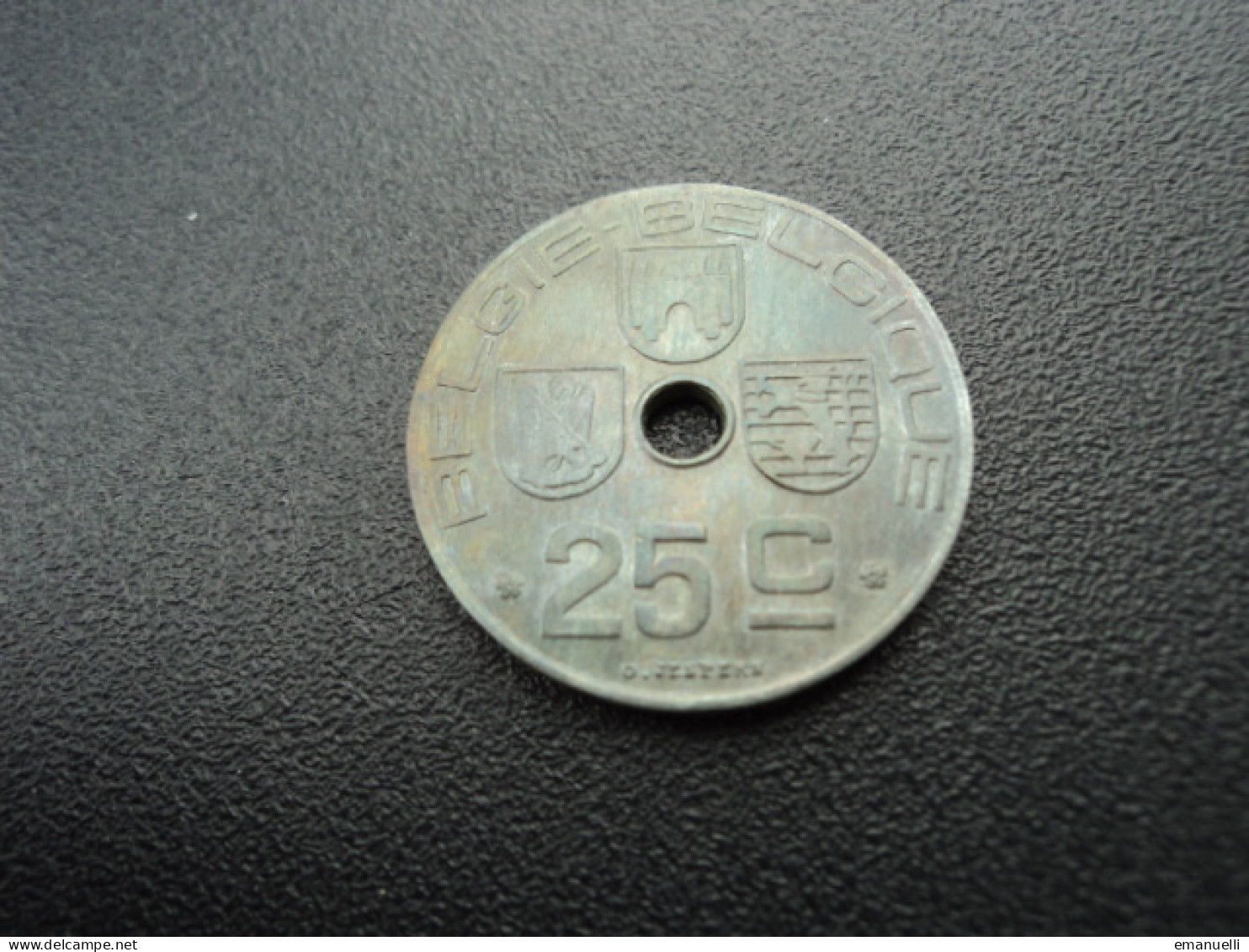 BELGIQUE * : 25 CENTIMES   1945     CB 488 ** / KM 132      SUP - 25 Cent