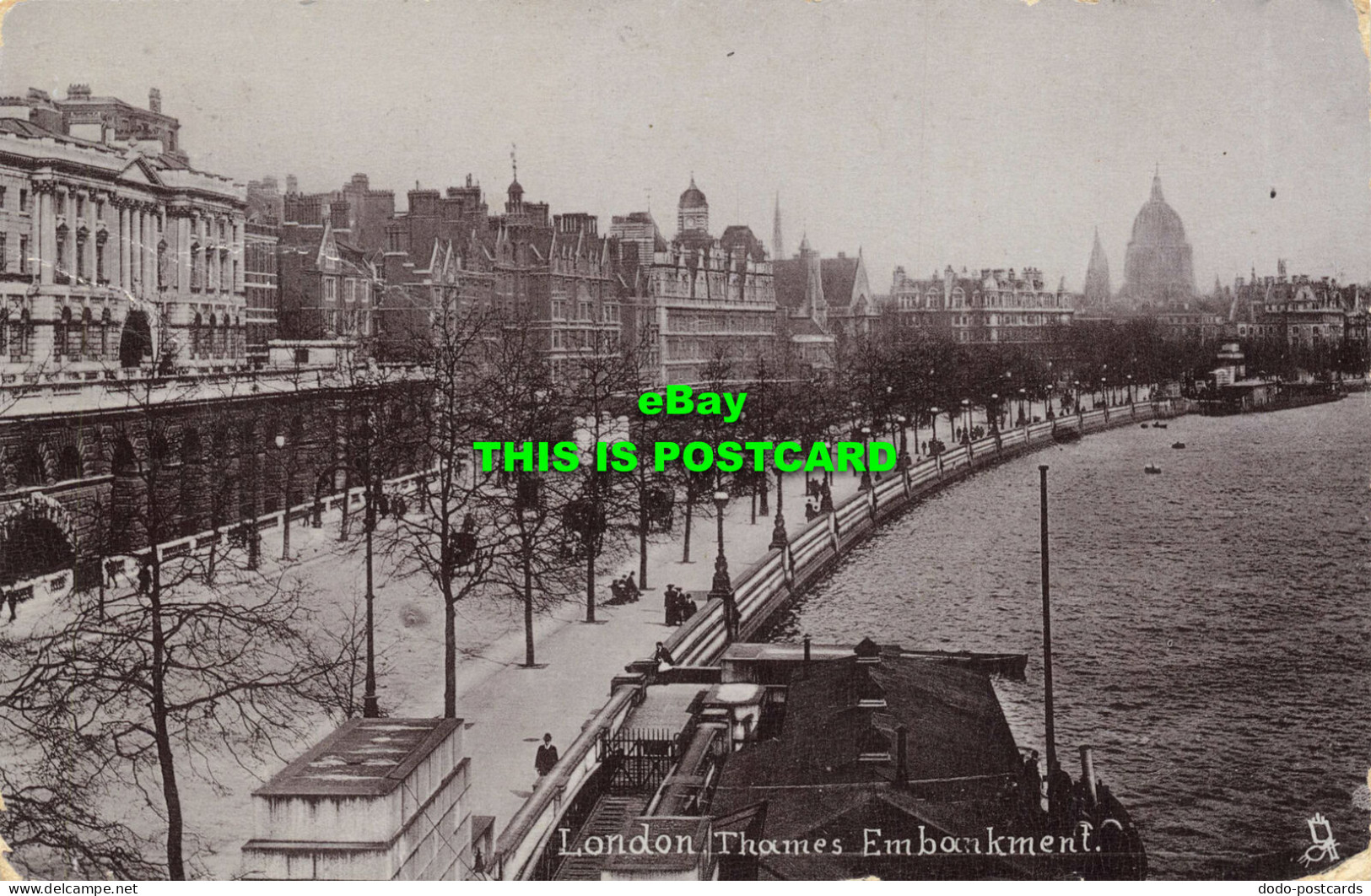 R598908 London. Thames Embankment. Tuck. Silverette. Postcard 1552 - Altri & Non Classificati