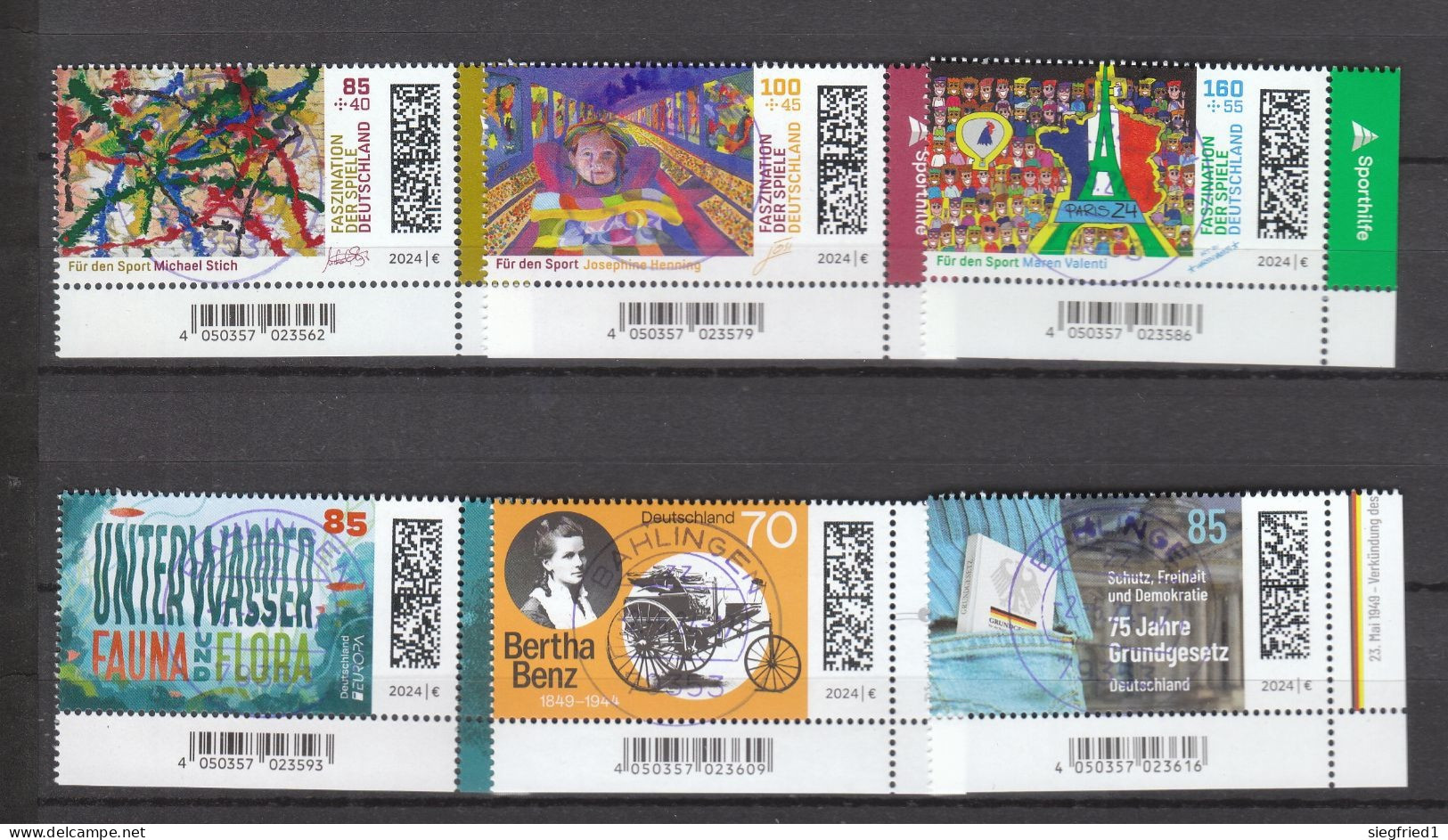 Deutschland BRD  Gestempelt   3825-3830,  ,   Alle  Neuausgaben   2.5.2024 - Used Stamps