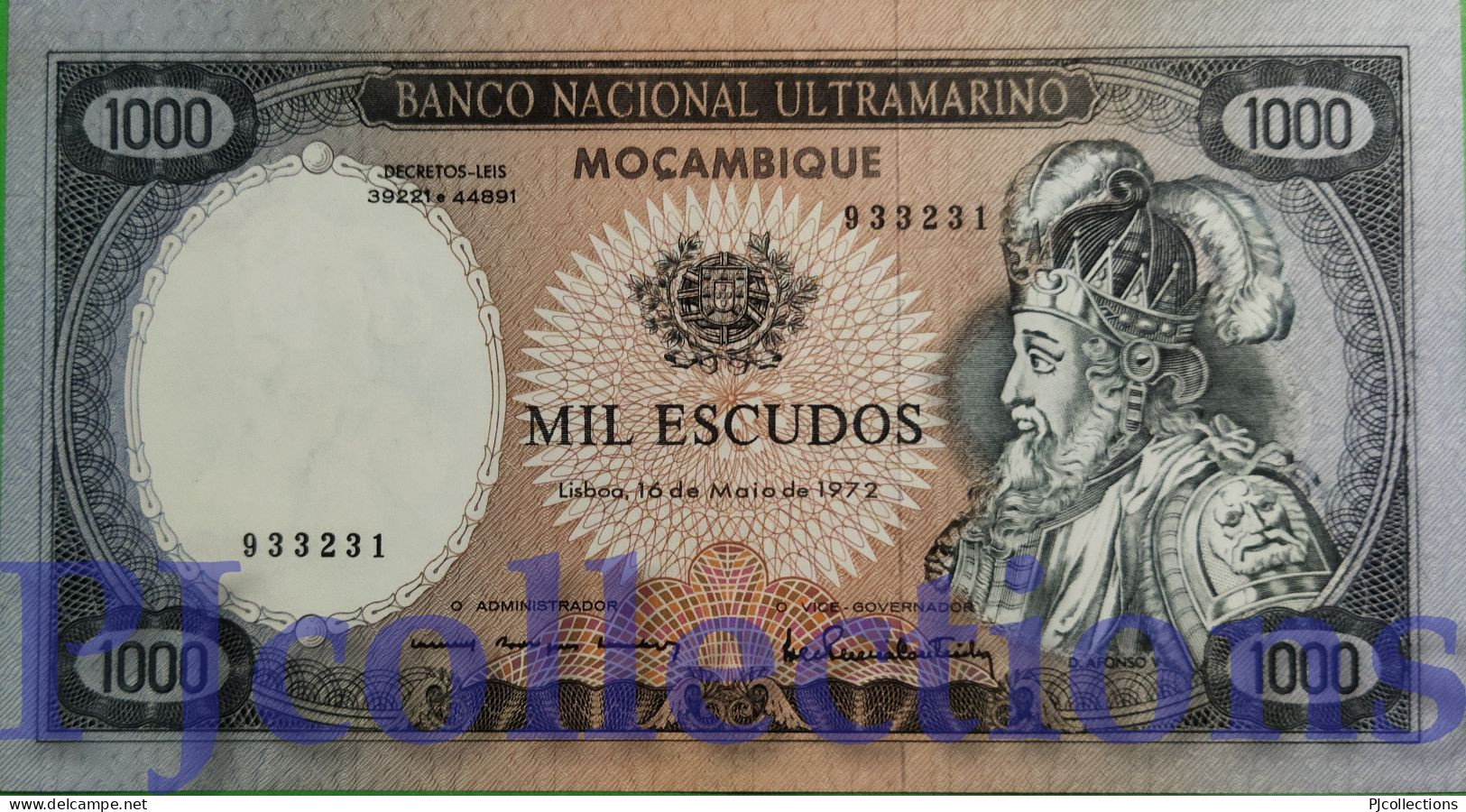 MOZAMBIQUE 1000ESCUDOS 1972 PICK 112a AU/UNC - Mozambique