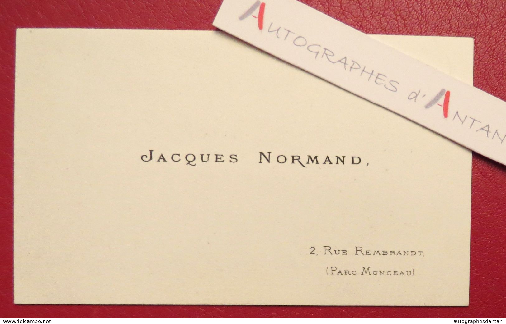 ● CDV Vierge Jacques NORMAND écrivain - Rue Rembrandt (Parc Monceau) - Carte De Visite - Né à Paris En 1846 - SGDL - Visiting Cards