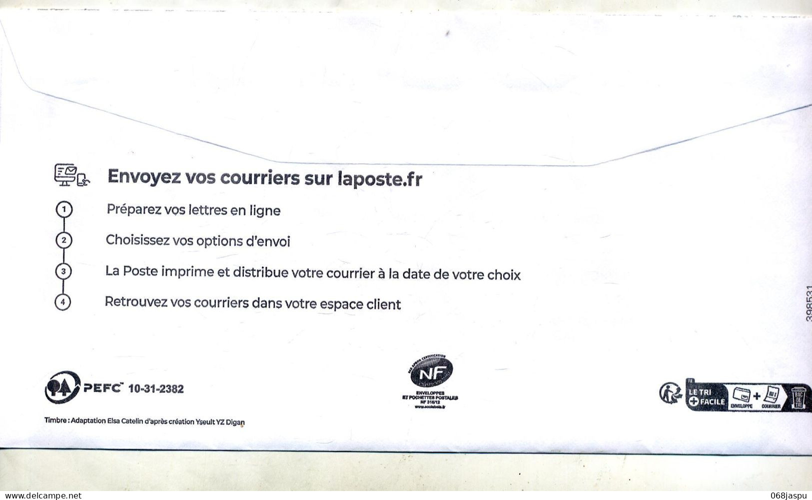 Entier  E-lettre Rouge  En Ligne Yseultyz - PAP:  Varia (1995-...)