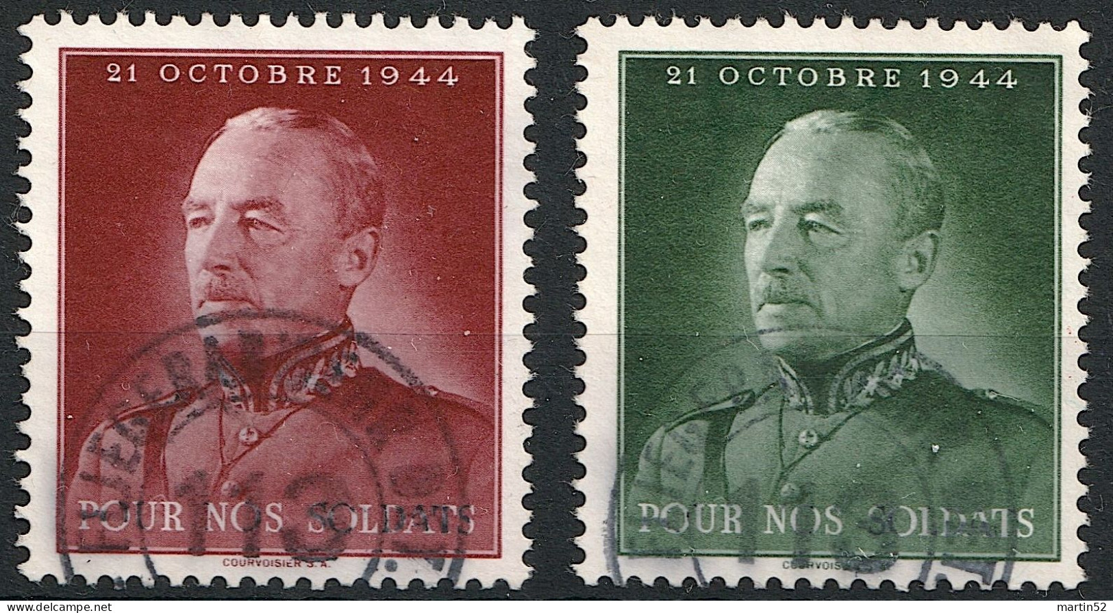 Schweiz Suisse 1944: General Henri Guisan 21 OCTOBRE 1944  Mit Voll-⊙ FLIEGERABWEHR DET. 113. + Feldpost + - Postmarks