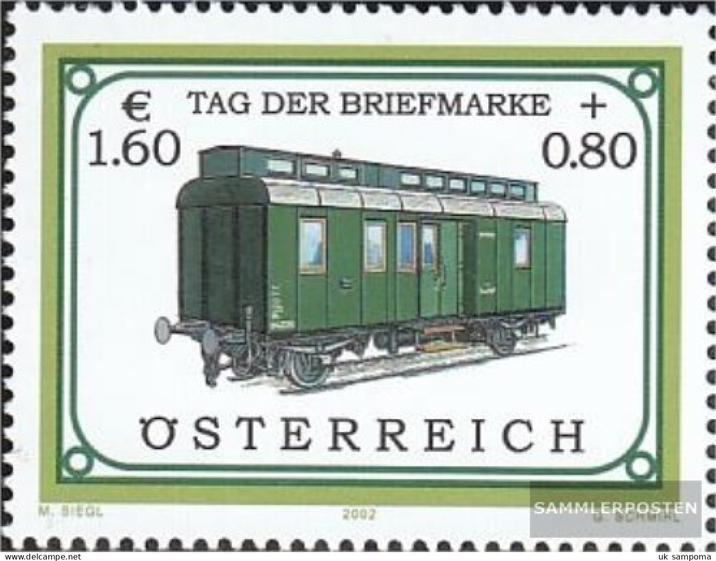 Austria 2380 (complete Issue) Unmounted Mint / Never Hinged 2002 Day The Stamp / Railway Mail Vans - Unused Stamps