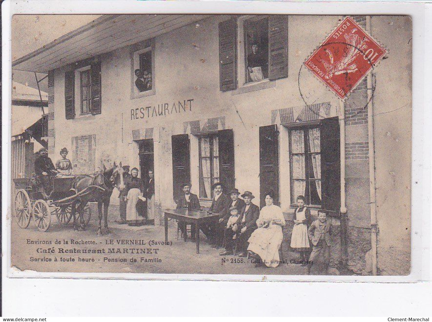 LE VERNEIL: Restaurant, Café Martinet, Service à Toute Heure, Pension De Famille - état - Other & Unclassified