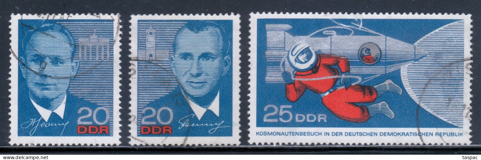 East Germany / DDR 1965 Mi# 1138-1140 Used - Visit Of The Russian Cosmonauts / Space - Europe