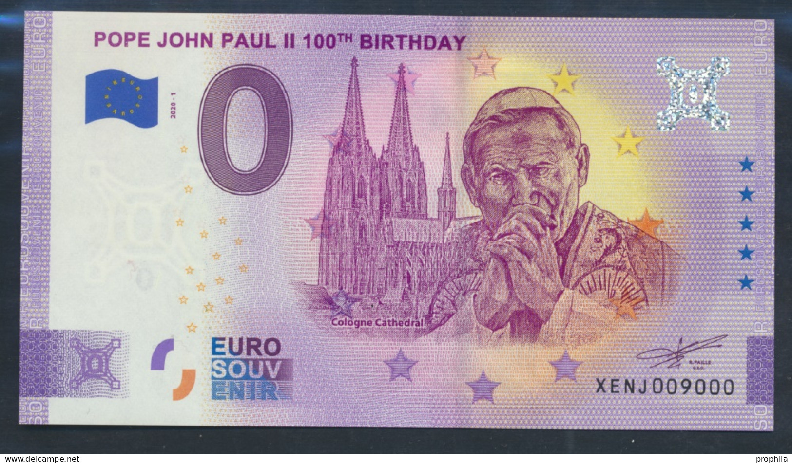 Vatikanstadt Souvenirschein 100. Geburtstag Papst Johannes Paul (Stern) Bankfrisch 2020 0 Euro 100. Geburtstag (9990993 - Vatikan