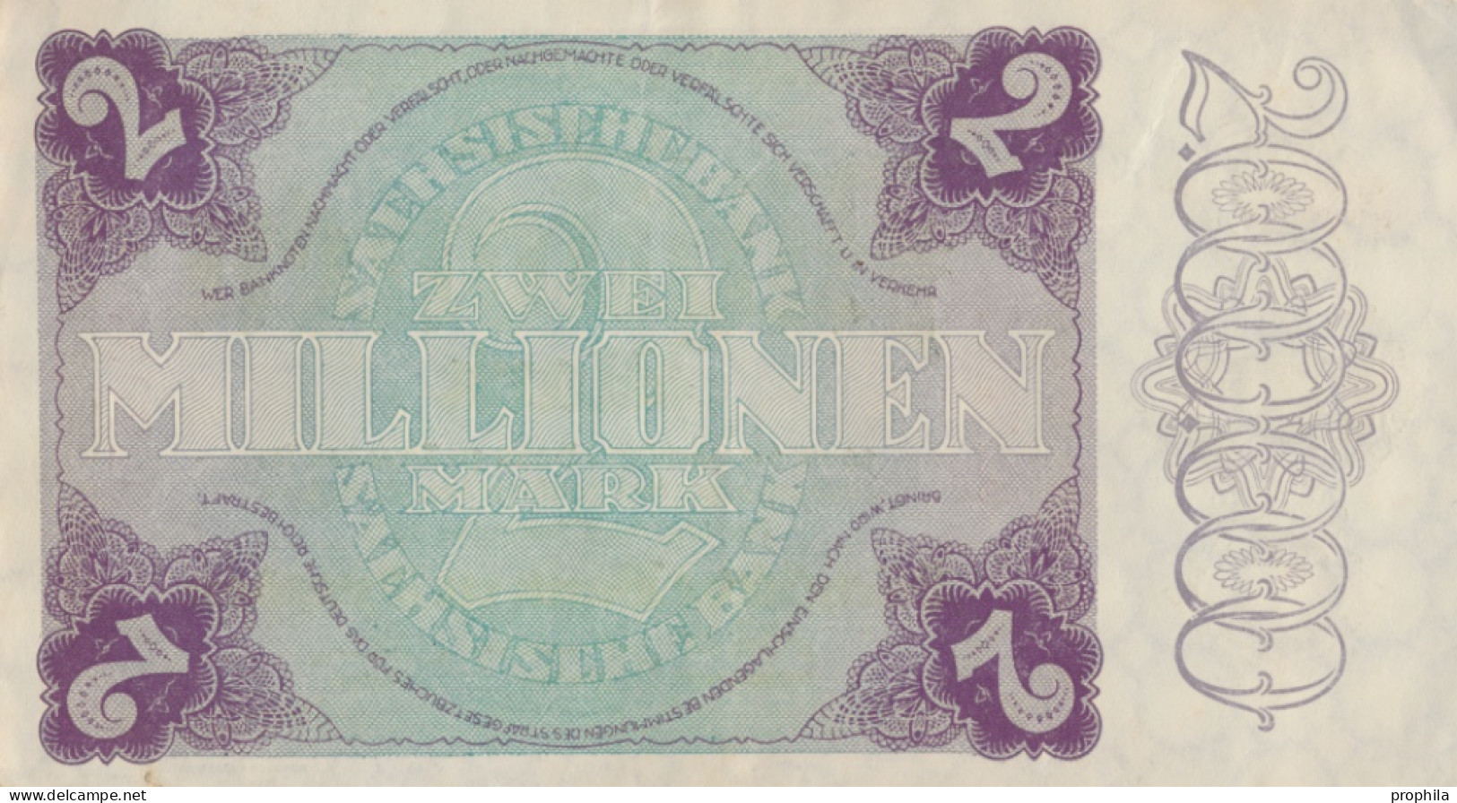 Sachsen Rosenbg: SAX20 Länderbanknote Sachsen Gebraucht (III) 1923 2 Mio. Mark (10288531 - 2 Miljoen Mark