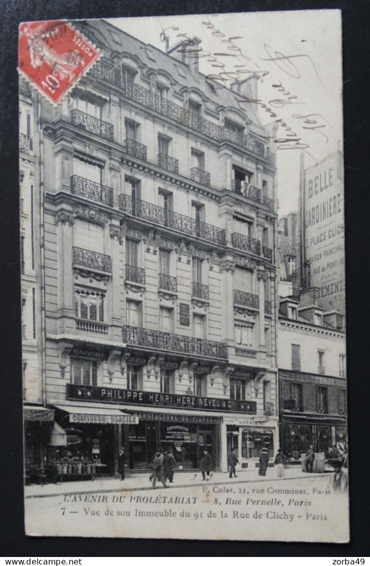 PARIS Rue De Clichy Pianos Philippe Henri Herz Neveu Et Cie 1909 - Arrondissement: 09