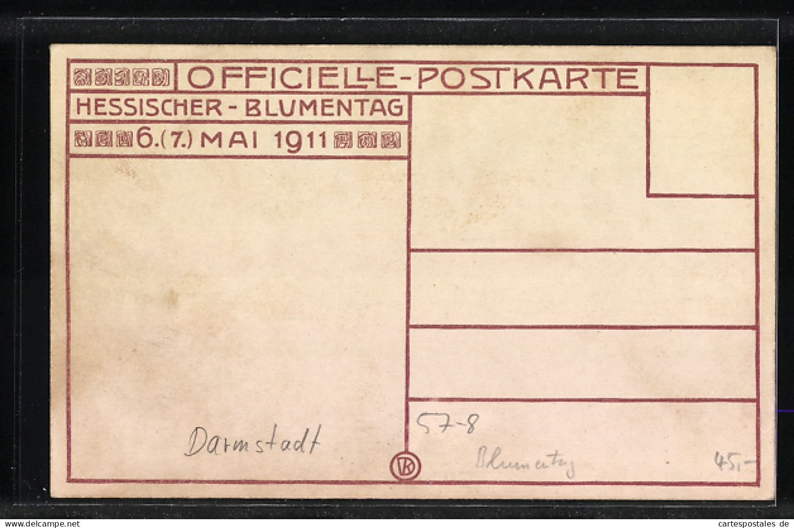 Künstler-AK Darmstadt, Reklame Für Den Hessischen Blumentag 1911 Mit Putte  - Sonstige & Ohne Zuordnung