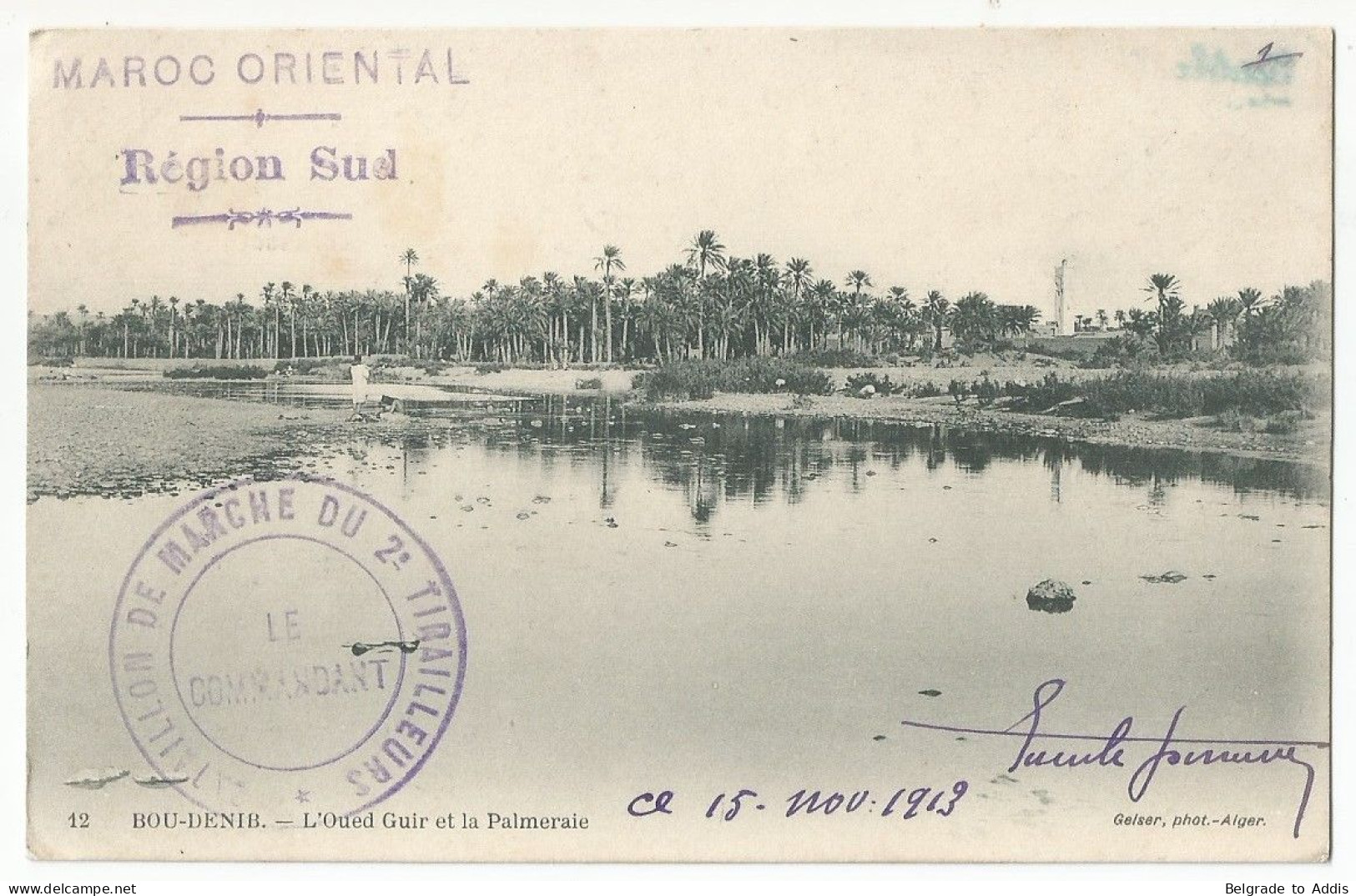 Maroc Oriental Carte Postale 1913 Armée Française - Briefe U. Dokumente