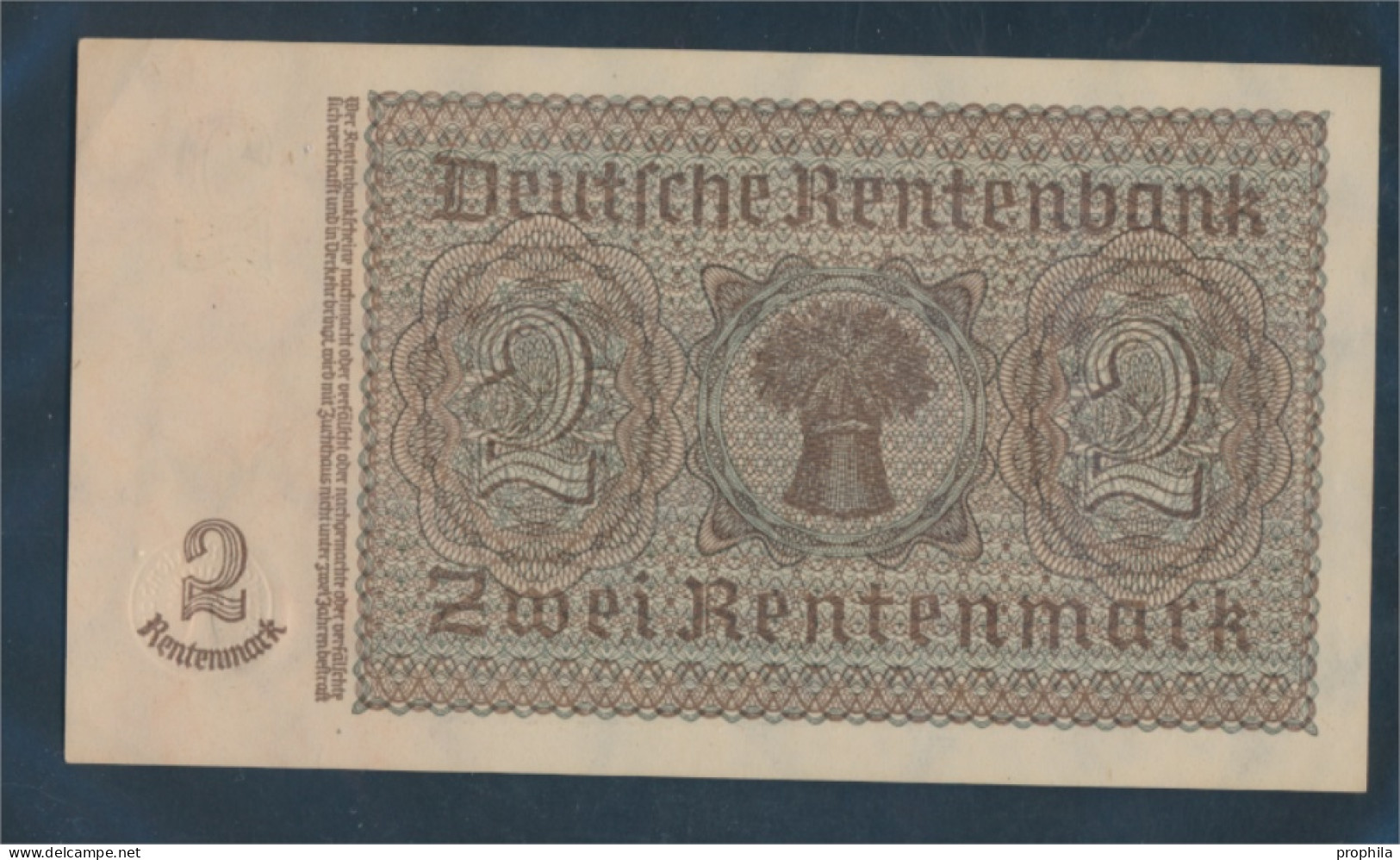 Deutsches Reich Rosenbg: 167c Firmendruck, KN 8stellig Rot Bankfrisch 1937 2 Rentenmark (10298903 - 2 Rentenmark