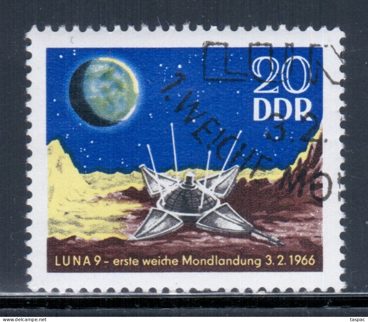 East Germany / DDR 1966 Mi# 1168 Used - Luna 9 On Moon / Space - Gebruikt