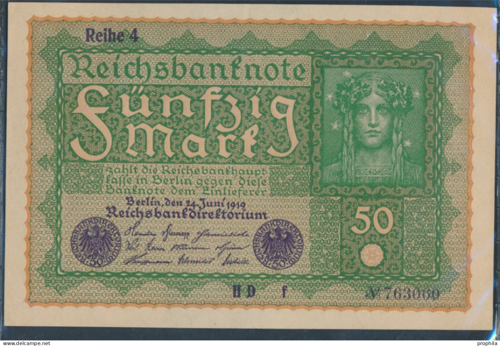 Deutsches Reich Rosenbg: 62d, Reihe 4 Bankfrisch 1919 50 Mark (10298884 - 50 Mark