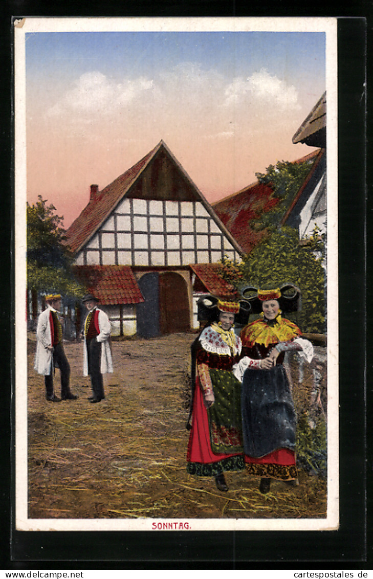 AK Frauen Und Männer In Tracht Schaumburg-Lippe  - Costumes