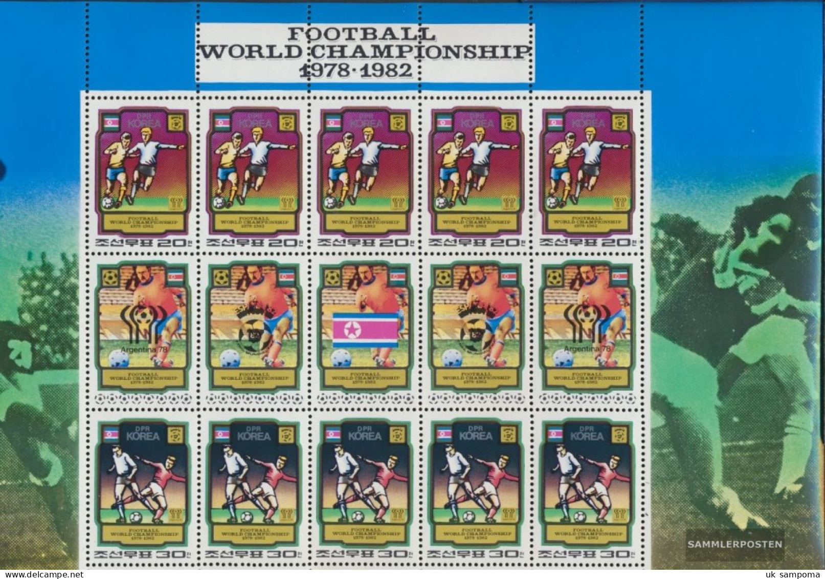 North-Korea 2033-2034A Sheetlet (complete Issue) Unmounted Mint / Never Hinged 1980 Football-WM 1978 And 1982 - Korea, North