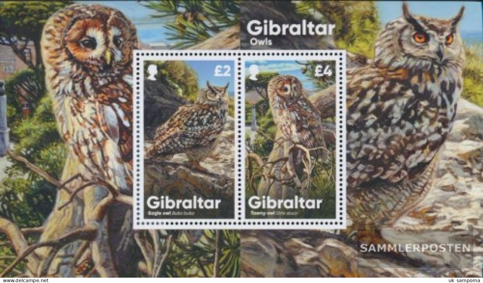 Gibraltar Block143 (complete Issue) Unmounted Mint / Never Hinged 2020 Owls - Gibraltar