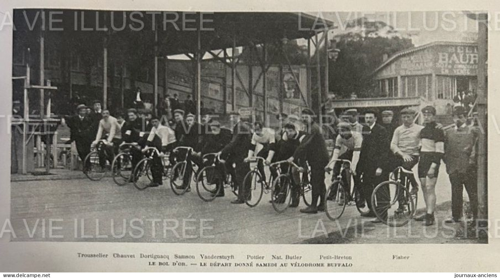 1905 CYCLISME - COURSE DU BOL D'OR AU VÉLODROME DE BUFFALO - VANDERSTUYFT - DORTIGNACQ - LA VIE ILLUSTRÉE - 1900 - 1949