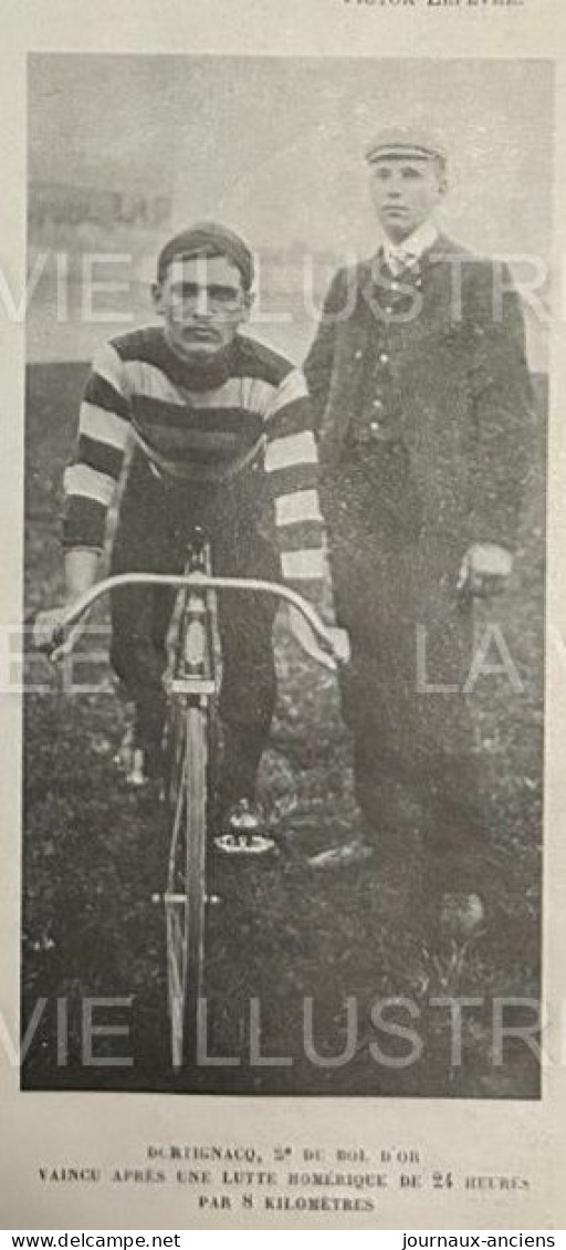 1905 CYCLISME - COURSE DU BOL D'OR AU VÉLODROME DE BUFFALO - VANDERSTUYFT - DORTIGNACQ - LA VIE ILLUSTRÉE - 1900 - 1949