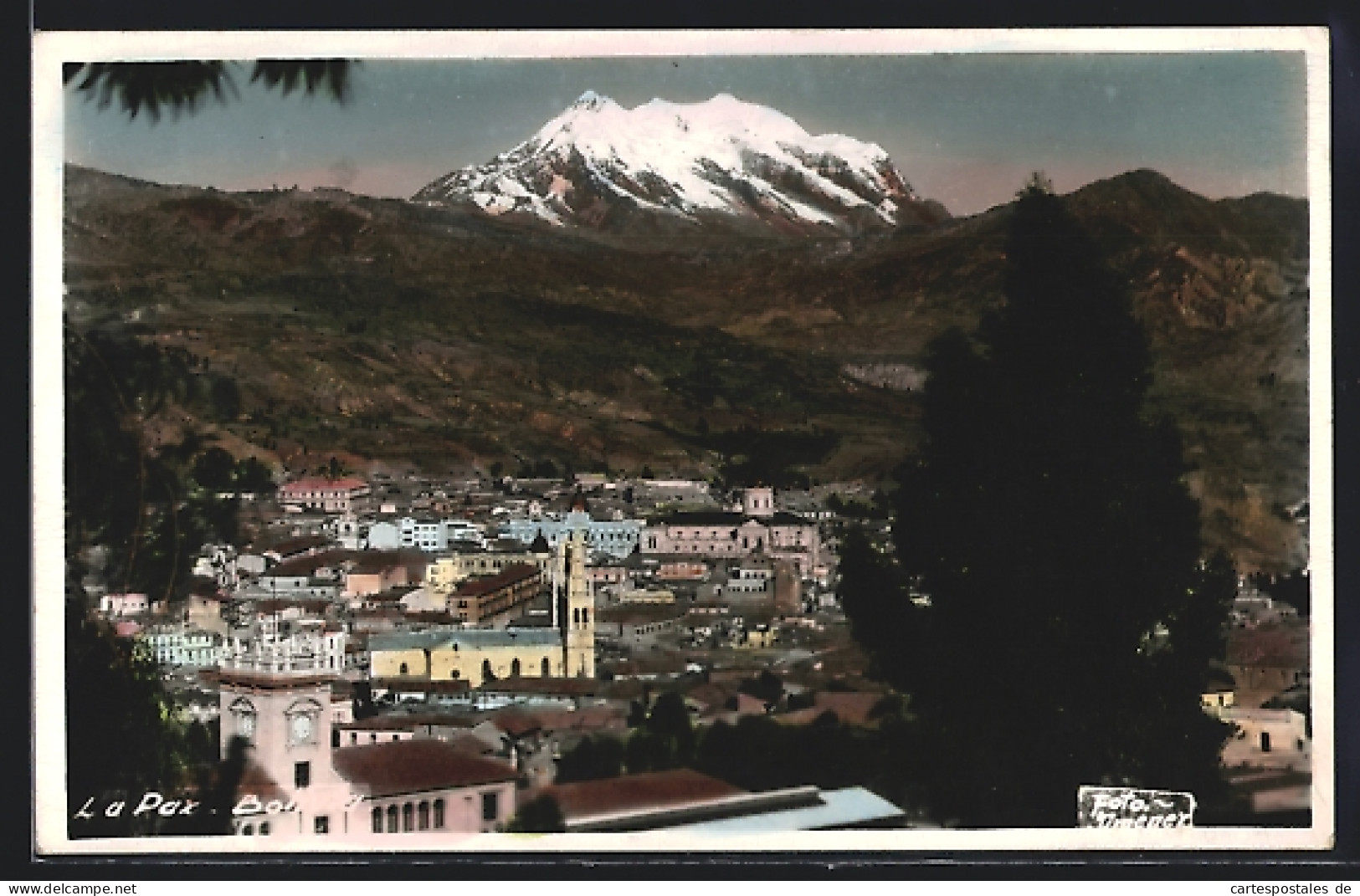 AK La Paz, Ortsansicht Mit Bergblick Aus Der Vogelschau  - Bolivië
