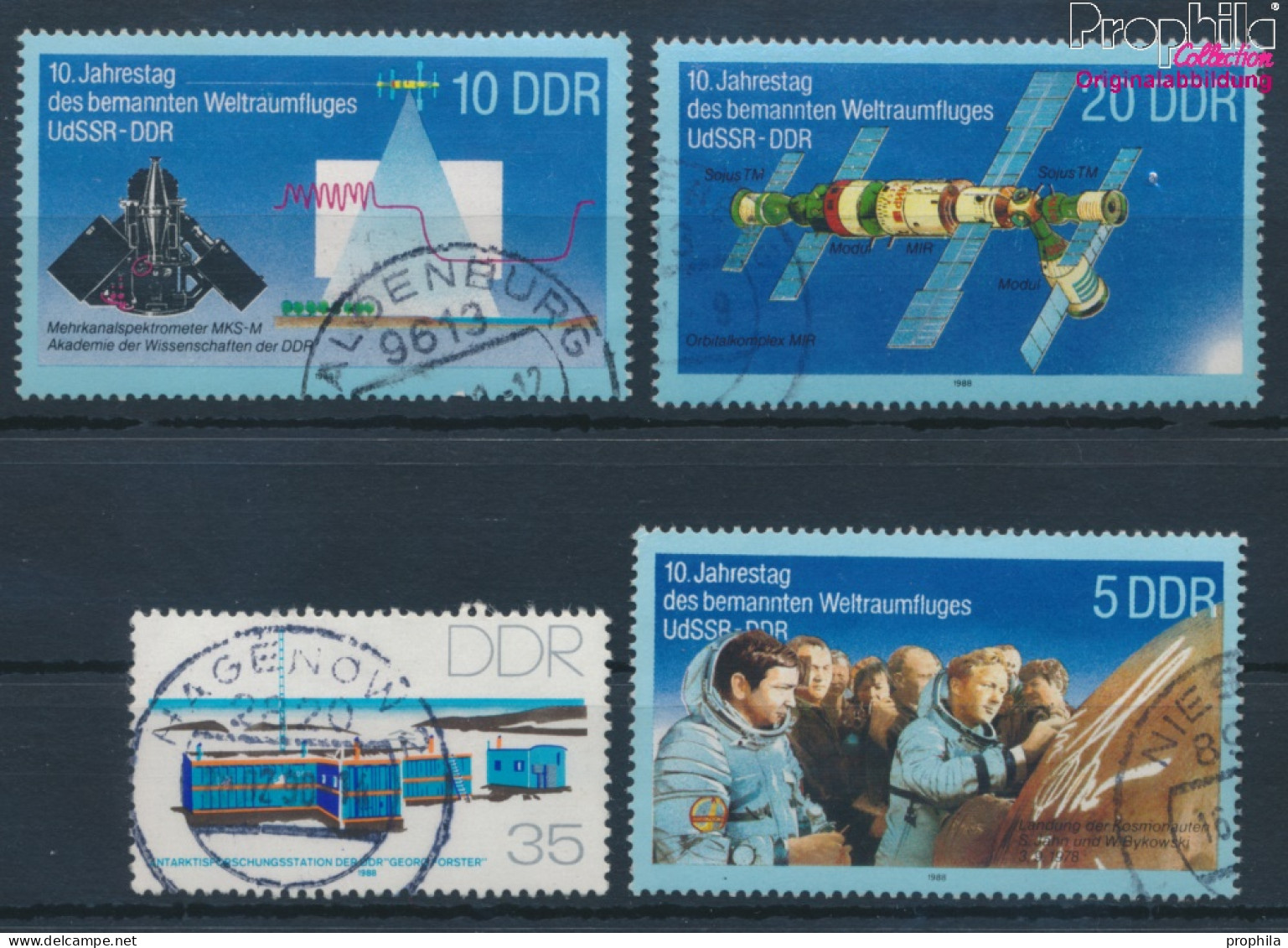 DDR 3160,3170-3172 (kompl.Ausg.) Gestempelt 1988 Antarktisforschung, Weltraumflug (10405821 - Usati