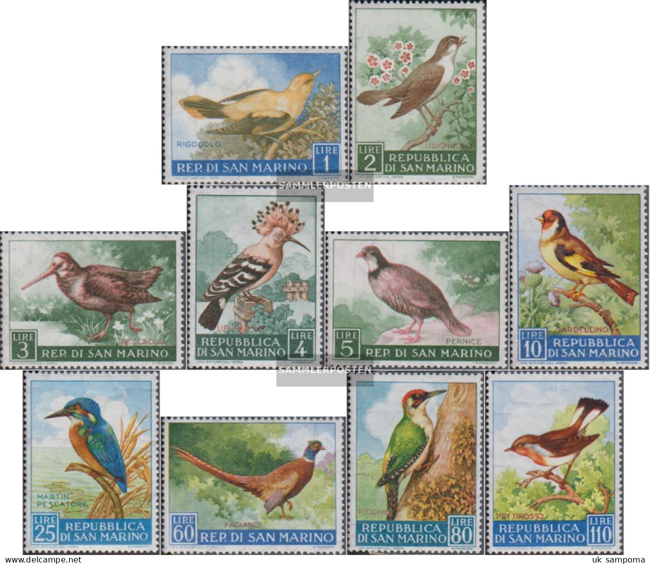 San Marino 635-644 (complete Issue) Unmounted Mint / Never Hinged 1960 Birds - Neufs