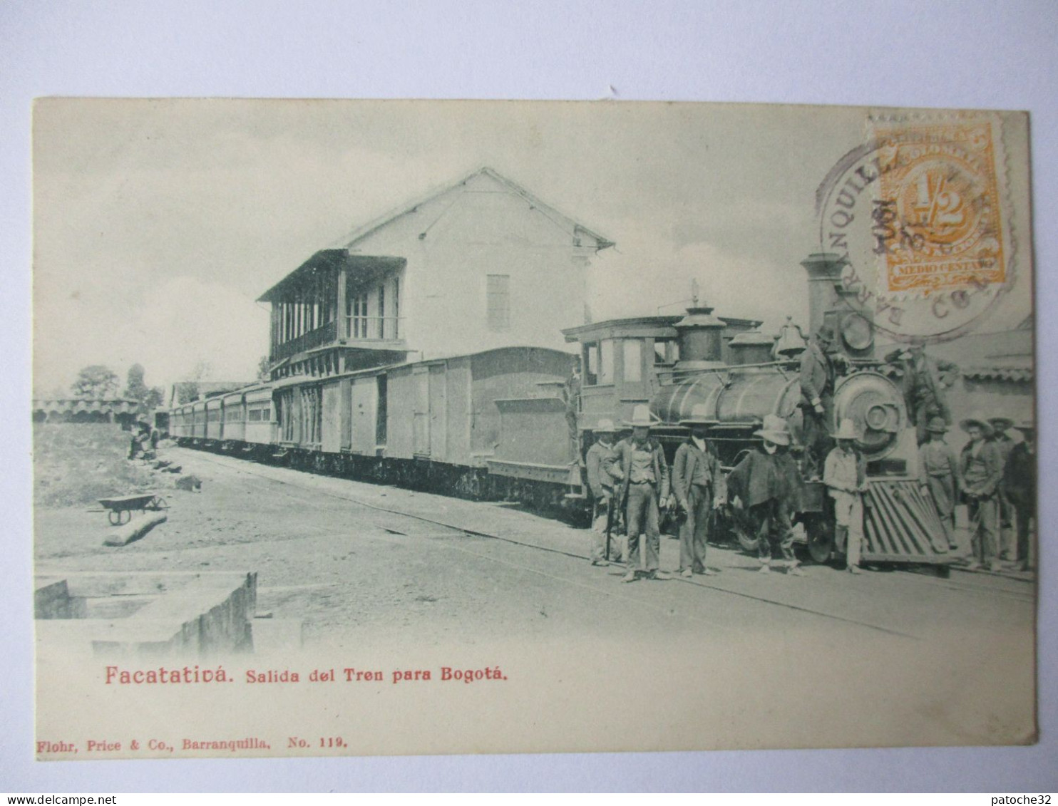 Cpa...Colombie...Facatatica...salida Del Tren Para Bogota..1904...(locomotive,gare,chemin De Fer)...animée... - Kolumbien
