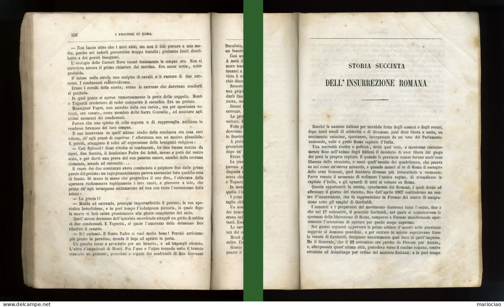 D-IT Governo Pontificio 1868 Decapitazione di Monti e Tognetti LIBRO+GIORNALE