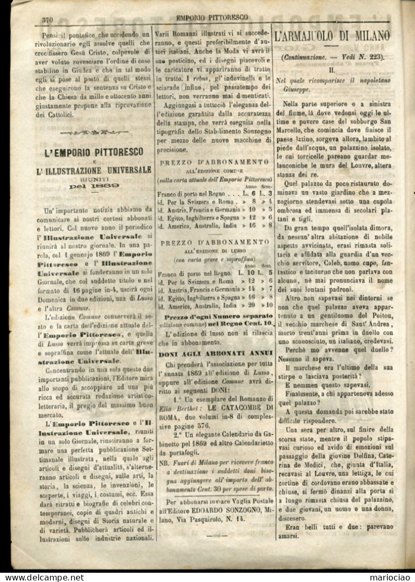 D-IT Governo Pontificio 1868 Decapitazione di Monti e Tognetti LIBRO+GIORNALE