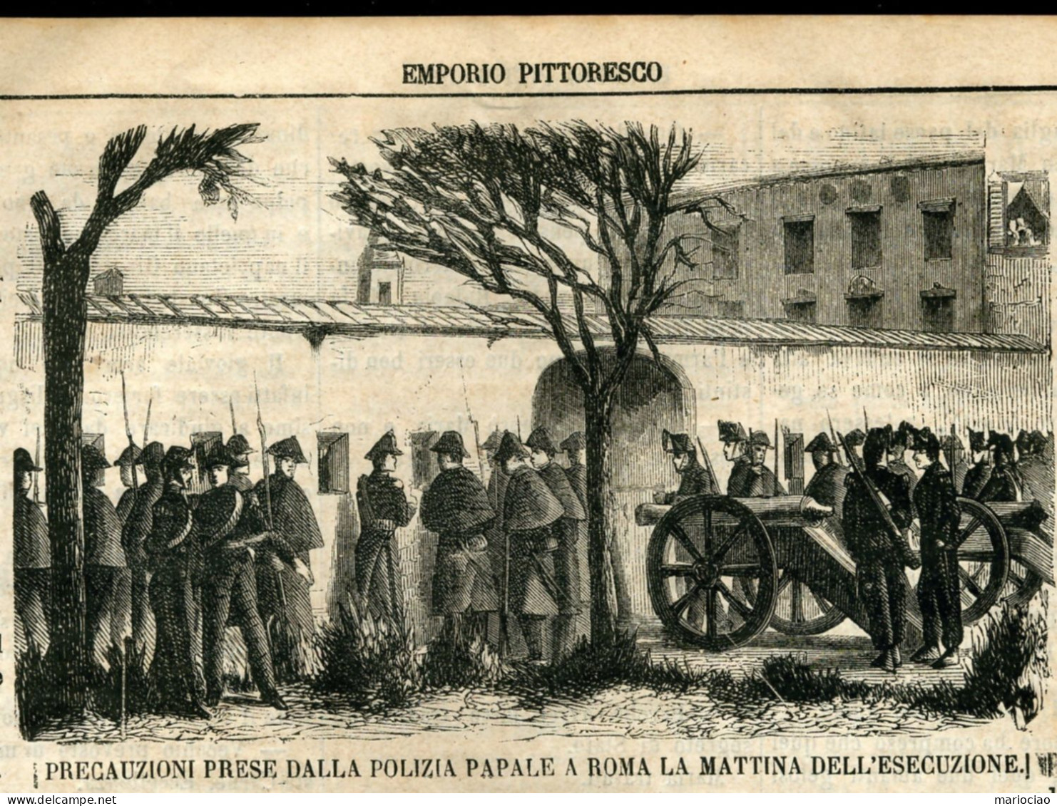 D-IT Governo Pontificio 1868 Decapitazione di Monti e Tognetti LIBRO+GIORNALE
