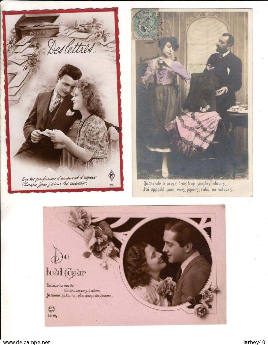 Fantaisie Couple - 11 Cartes Postales Ancienne - Couples