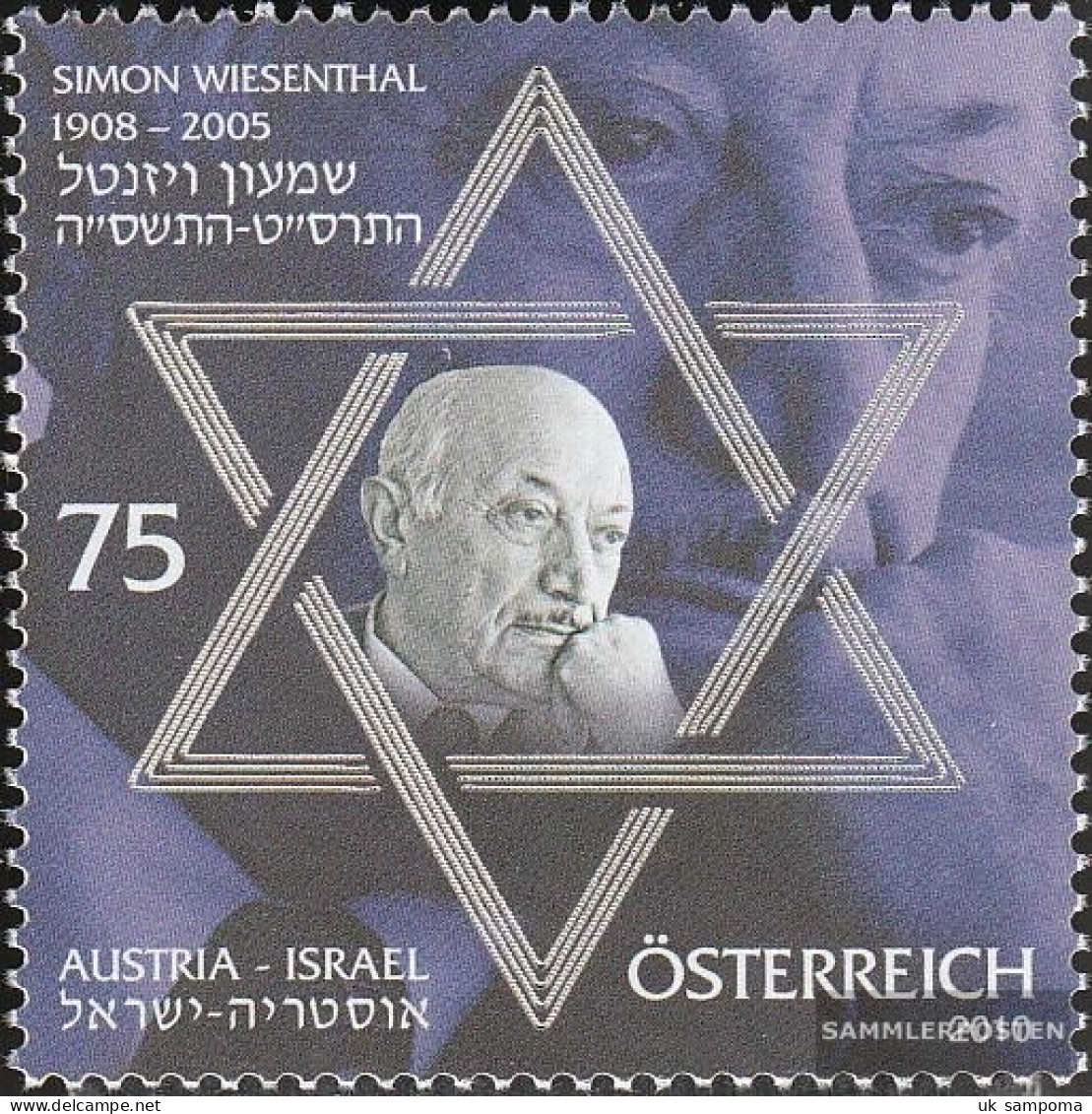 Austria 2875 (complete Issue) Unmounted Mint / Never Hinged 2010 Simón Wiesenthal - Unused Stamps