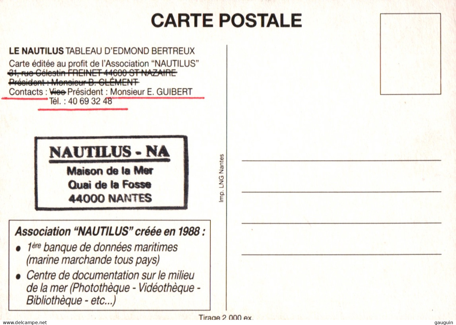 CPM - St NAZAIRE - Cargo "Le Nautilus" Illustration Edmond Bertreux - Edition Asso. - Commerce