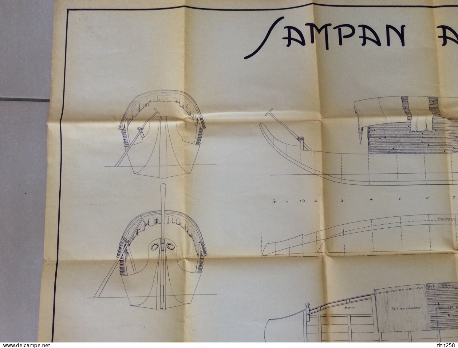 Ancien Grand Plan MRB Maquette ( Bateau ) SAMPAN ANNAMITE  / CHINE - Andere Pläne