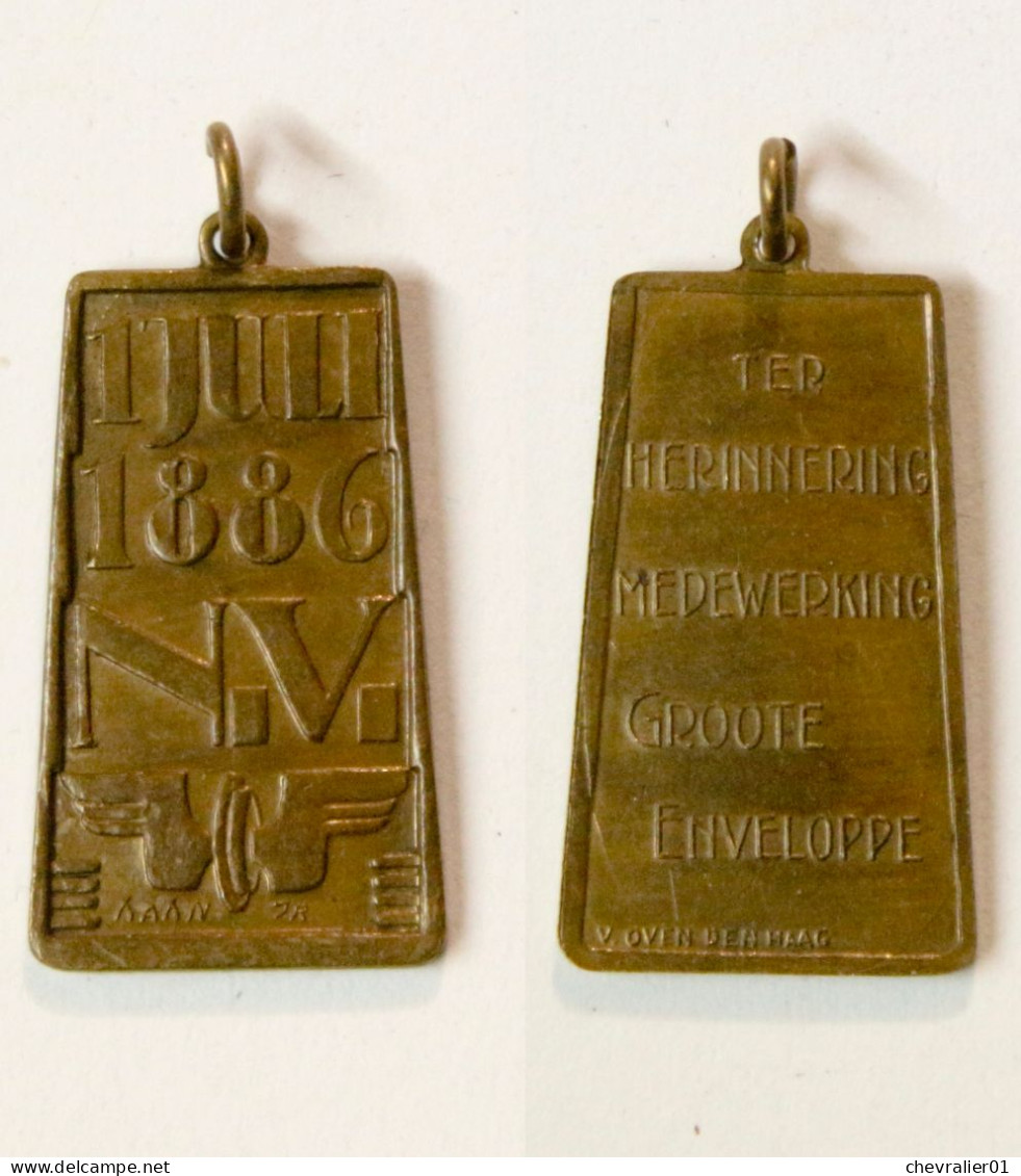 Médaille De Société_NL_syndicat Cheminots Néérlandais 1886_20-23 - Firma's