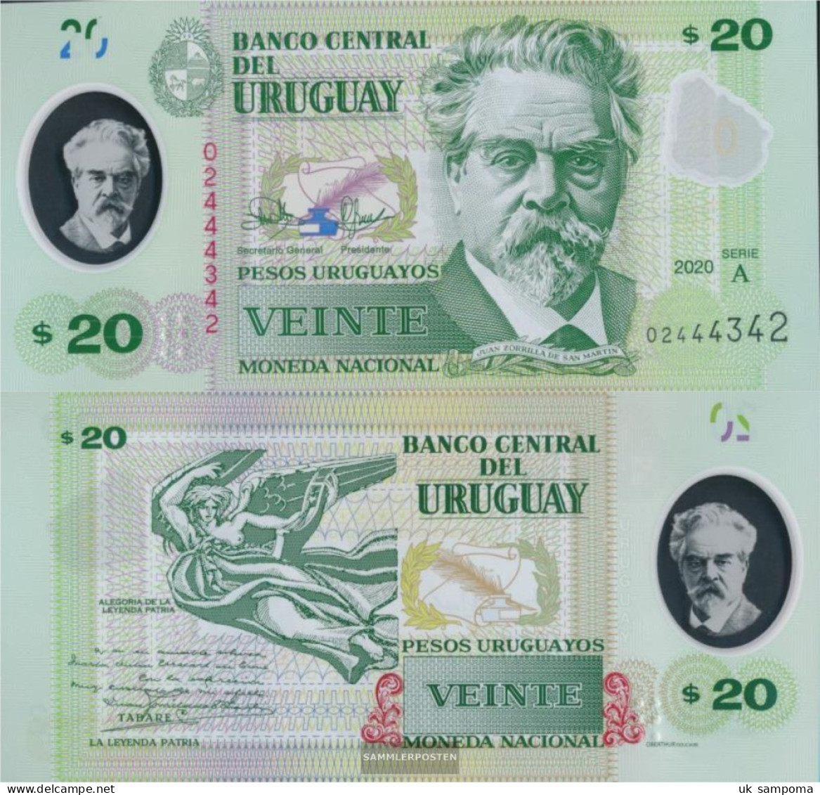 Uruguay Pick-number: W101 (2020) Uncirculated 2020 20 Pesos - Uruguay