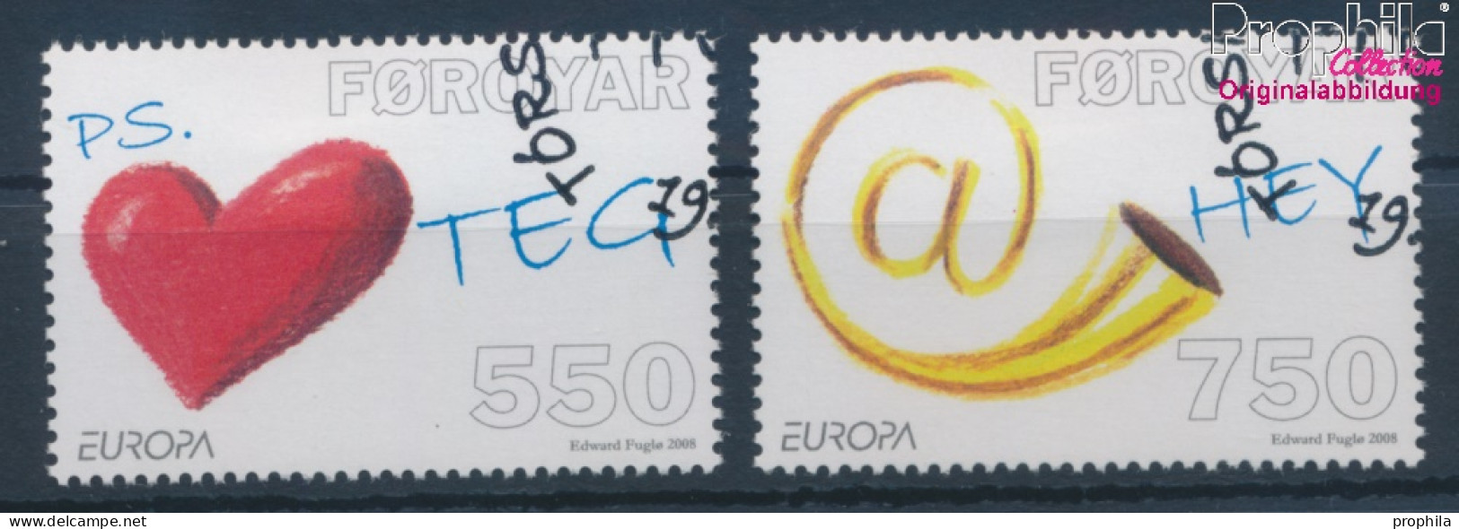 Dänemark - Färöer 638-639 (kompl.Ausg.) Gestempelt 2008 Europa: Der Brief (10400824 - Isole Faroer
